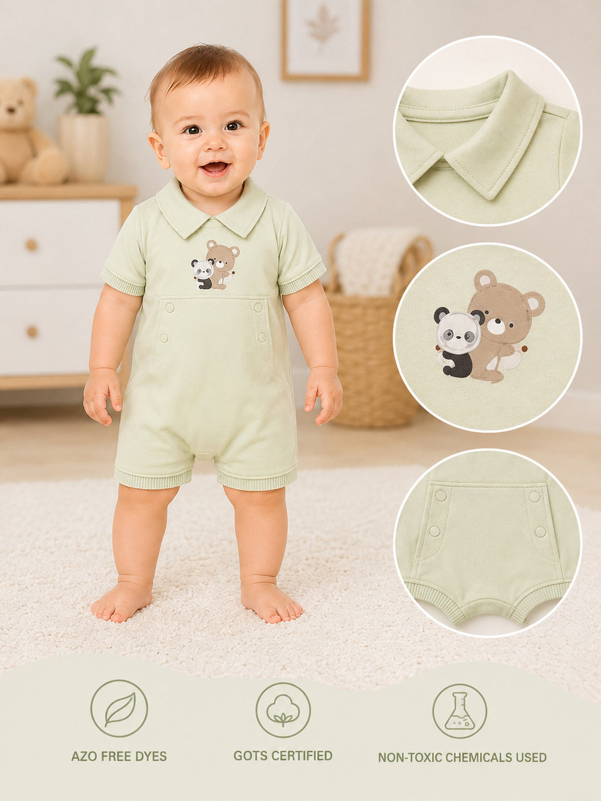 Niki Nova Baby Dungaree Set Soft Cotton for Baby Boys & Girls