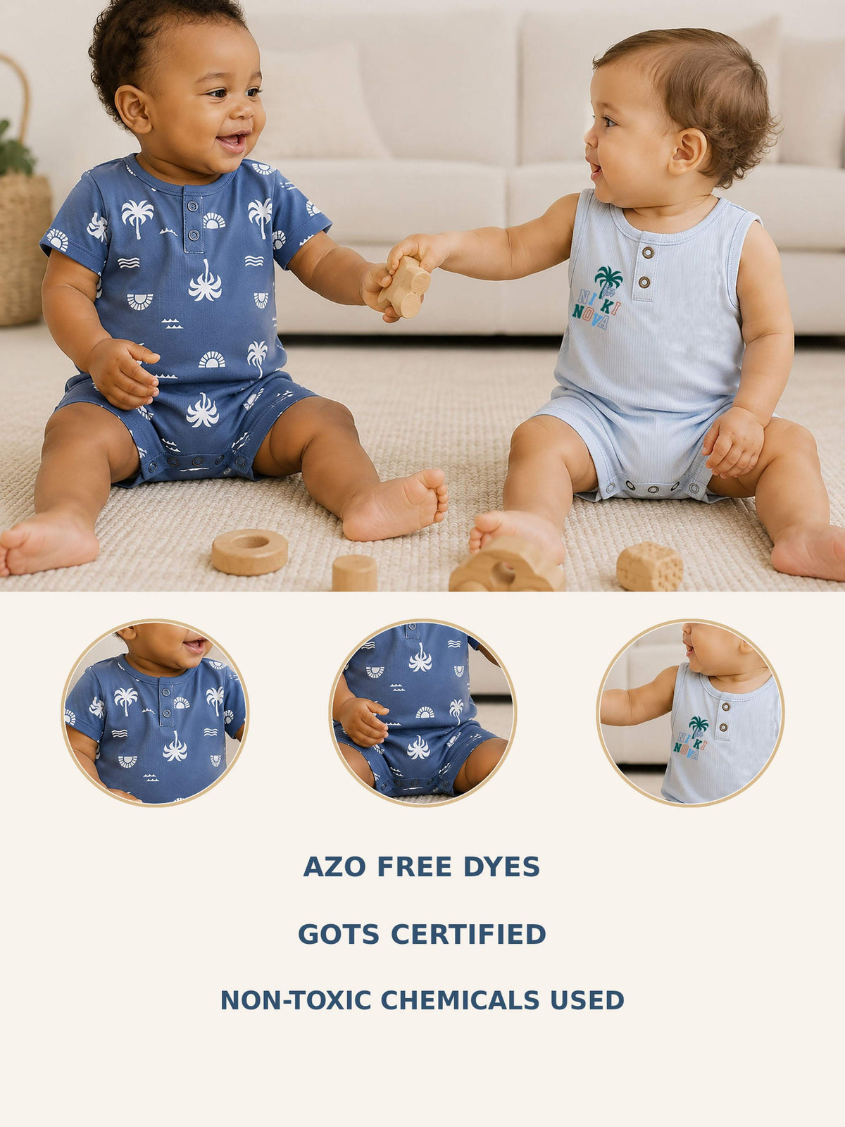 Niki Nova Baby Romper Set Soft Cotton for Baby Boys & Girls