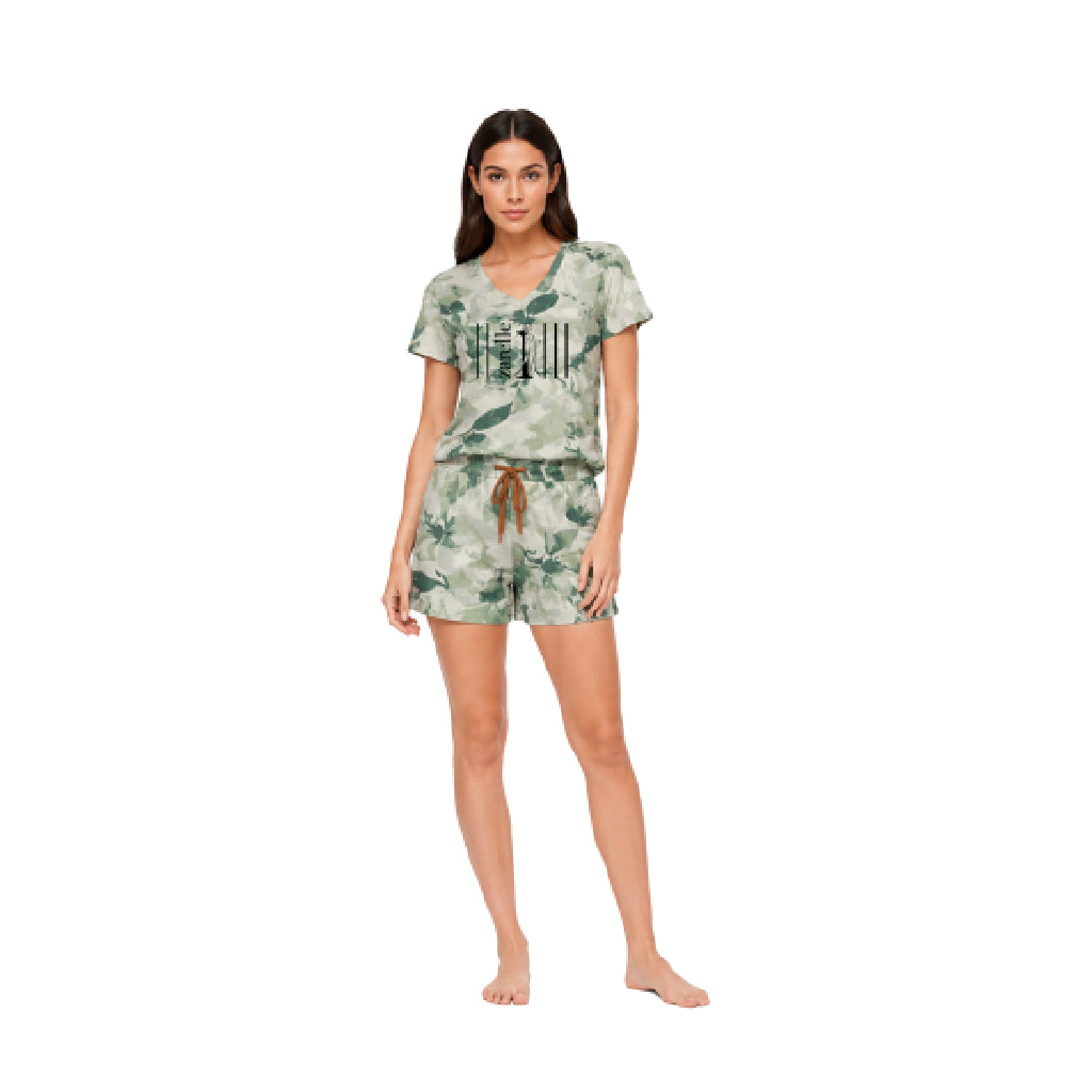 Classic Lounge Co-Ord Set for Women | Premium Soft Sleepwear & Loungewear Set | Botanical Print Nightwear with Relaxed Fit Shorts