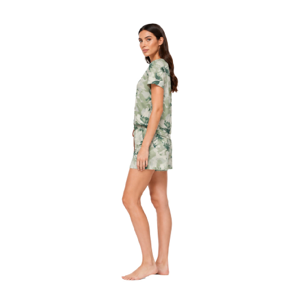Classic Lounge Co-Ord Set for Women | Premium Soft Sleepwear & Loungewear Set | Botanical Print Nightwear with Relaxed Fit Shorts