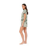 Classic Lounge Co-Ord Set for Women | Premium Soft Sleepwear & Loungewear Set | Botanical Print Nightwear with Relaxed Fit Shorts