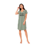 Modern Meadow Collection Women's Striped Sleepwear Dress | Ultra-Soft Breathable Nightwear | Relaxed Fit Lounge & Sleep Shirt