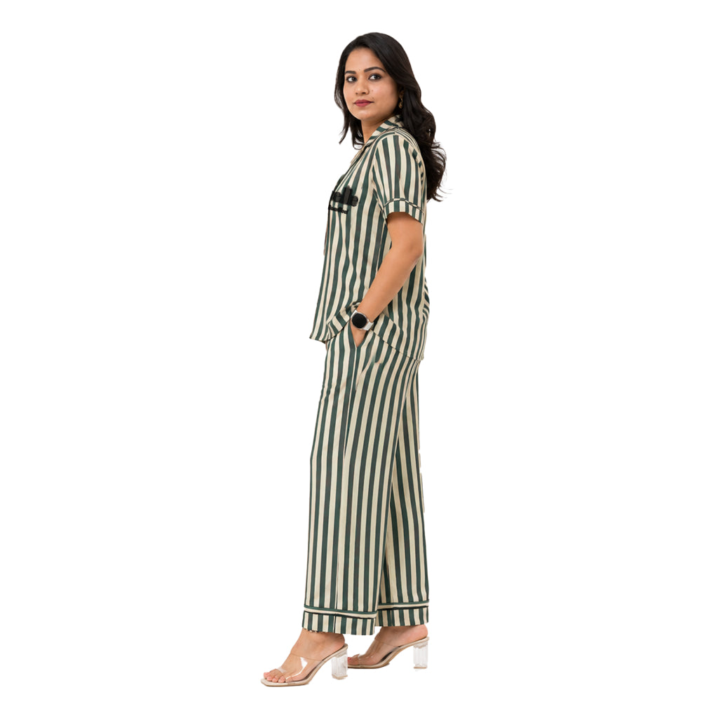 Botanical Ease CollectionÃ¢â€žÂ¢ Women's Premium Floral Sleepwear Co-Ord Set | Ultra-Soft Relaxed Fit Nightwear | Elegant All-Season Loungewear