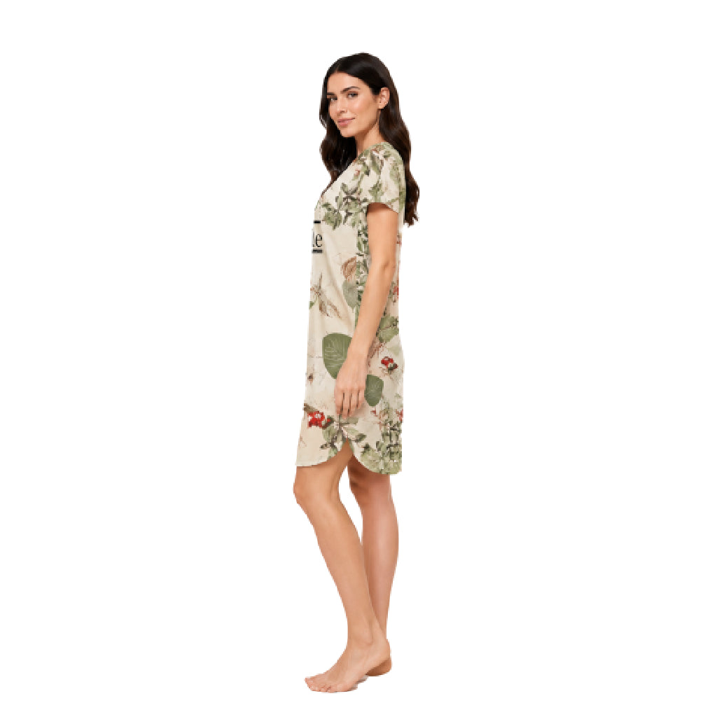 Modern Meadow Collection Women's Striped Sleepwear Dress | Ultra-Soft Breathable Nightwear | Relaxed Fit Lounge & Sleep Shirt