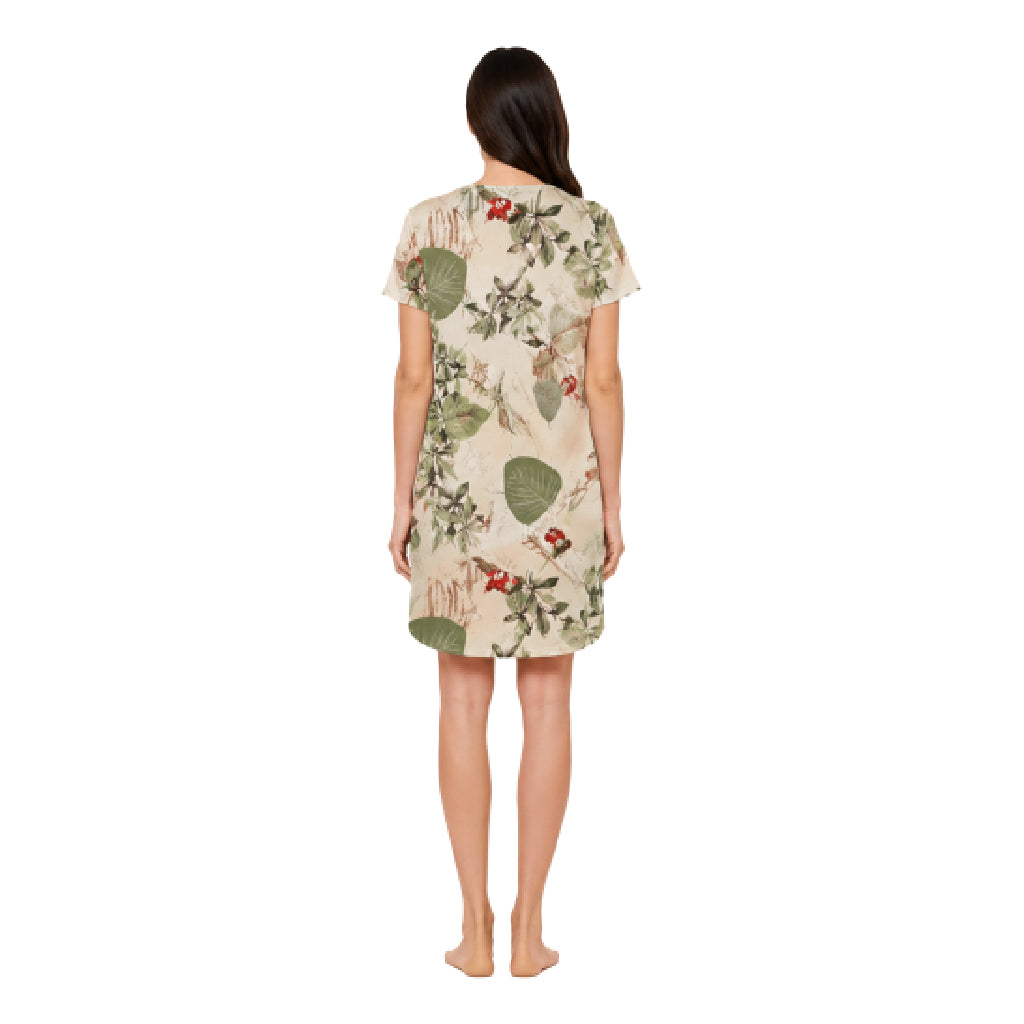 Modern Meadow Collection Women's Striped Sleepwear Dress | Ultra-Soft Breathable Nightwear | Relaxed Fit Lounge & Sleep Shirt