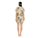 Dream Lounge Collection Women's Botanical Bliss Sleepwear Co-Ord Set | Premium Soft Cotton Nightwear with Eye Mask & Scrunchie | Relaxed Fit Sleep Lounge Set