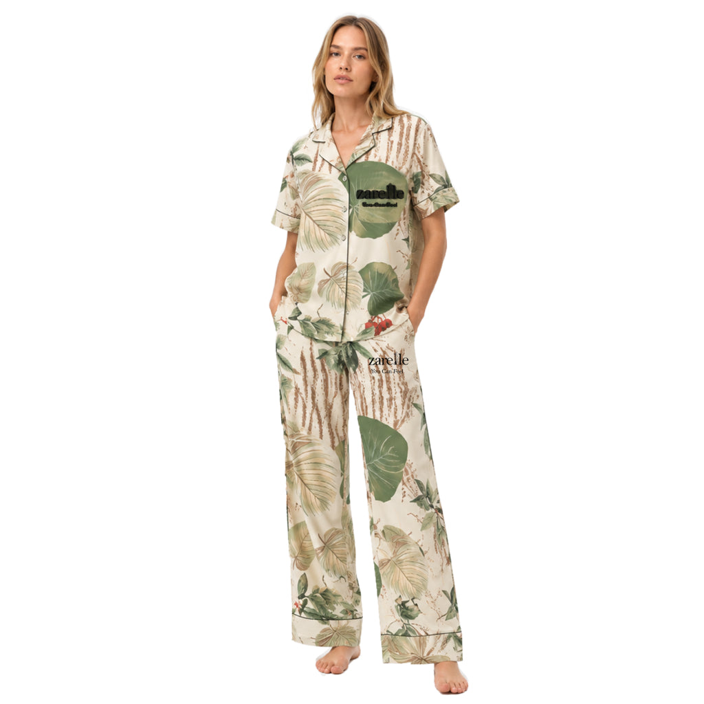 Botanical Ease CollectionÃ¢â€žÂ¢ Women's Premium Floral Sleepwear Co-Ord Set | Ultra-Soft Relaxed Fit Nightwear | Elegant All-Season Loungewear