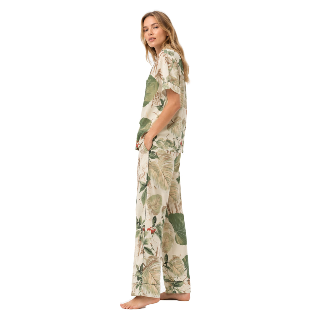 Botanical Ease CollectionÃ¢â€žÂ¢ Women's Premium Floral Sleepwear Co-Ord Set | Ultra-Soft Relaxed Fit Nightwear | Elegant All-Season Loungewear