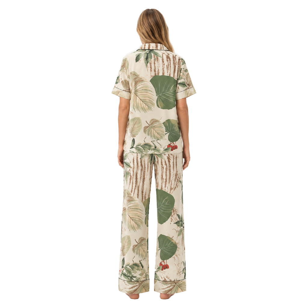 Botanical Ease CollectionÃ¢â€žÂ¢ Women's Premium Floral Sleepwear Co-Ord Set | Ultra-Soft Relaxed Fit Nightwear | Elegant All-Season Loungewear