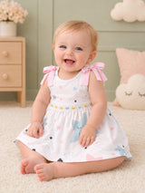 Niki Nova Baby Girls Knotted Dress Soft Cotton Casual Wear