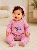 Niki Nova Baby Girls Footed Sleepsuit Soft Cotton Side Snap