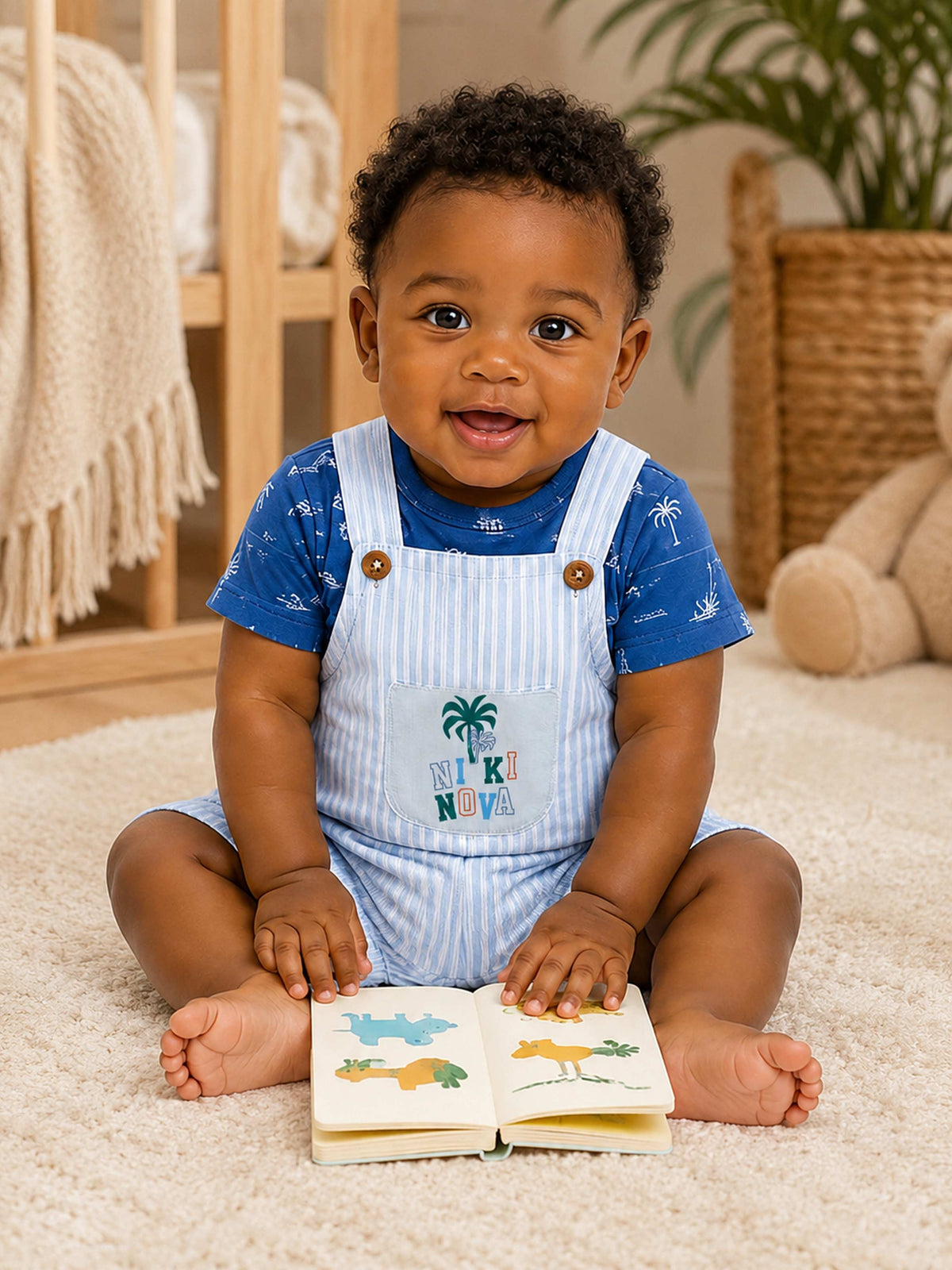 Niki Nova Baby Bodysuit & Bubble Shorts Set Soft Cotton Unisex