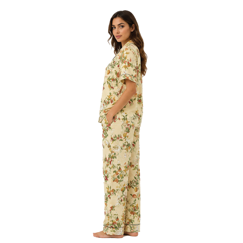 Botanical Ease CollectionÃ¢â€žÂ¢ Women's Premium Floral Sleepwear Co-Ord Set | Ultra-Soft Relaxed Fit Nightwear | Elegant All-Season Loungewear