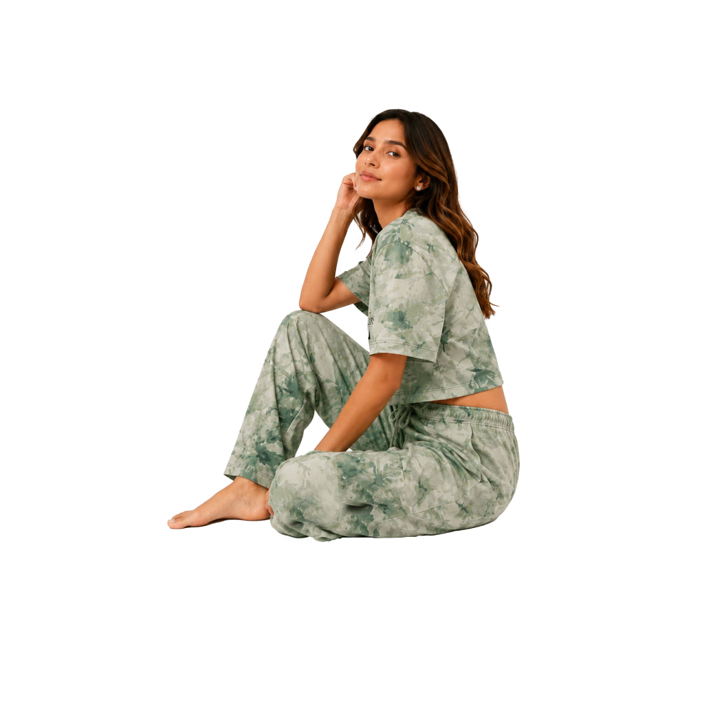 Ease & Bloom Collection Women's Premium Striped Sleepwear Co-Ord Set | Ultra-Soft Lounge & Nightwear | Relaxed Fit Two-Piece Pajama Set