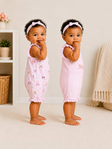 Niki Nova Baby Girls Flutter Sleeve Romper Set Soft Cotton