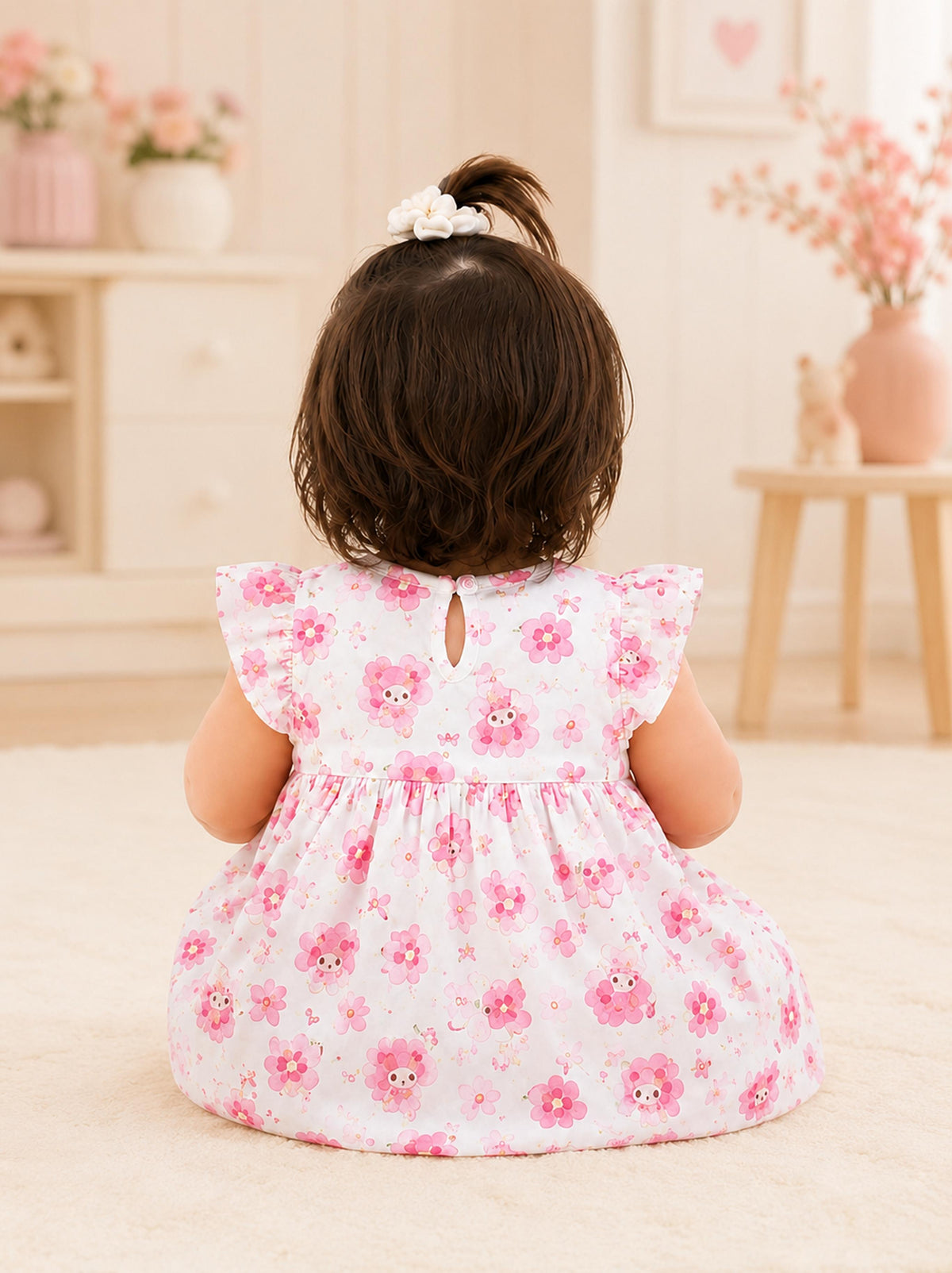 Niki Nova Baby Girls Flutter Dress Soft Cotton Everyday Wear