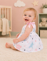 Niki Nova Baby Girls Knotted Dress Soft Cotton Casual Wear