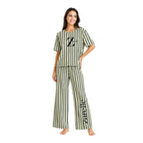 Ease & Bloom Collection Women's Premium Striped Sleepwear Co-Ord Set | Ultra-Soft Lounge & Nightwear | Relaxed Fit Two-Piece Pajama Set