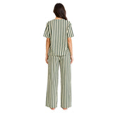 Ease & Bloom Collection Women's Premium Striped Sleepwear Co-Ord Set | Ultra-Soft Lounge & Nightwear | Relaxed Fit Two-Piece Pajama Set
