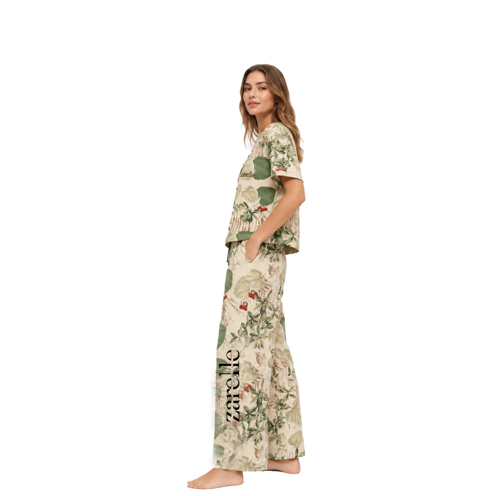 Ease & Bloom Collection Women's Premium Striped Sleepwear Co-Ord Set | Ultra-Soft Lounge & Nightwear | Relaxed Fit Two-Piece Pajama Set