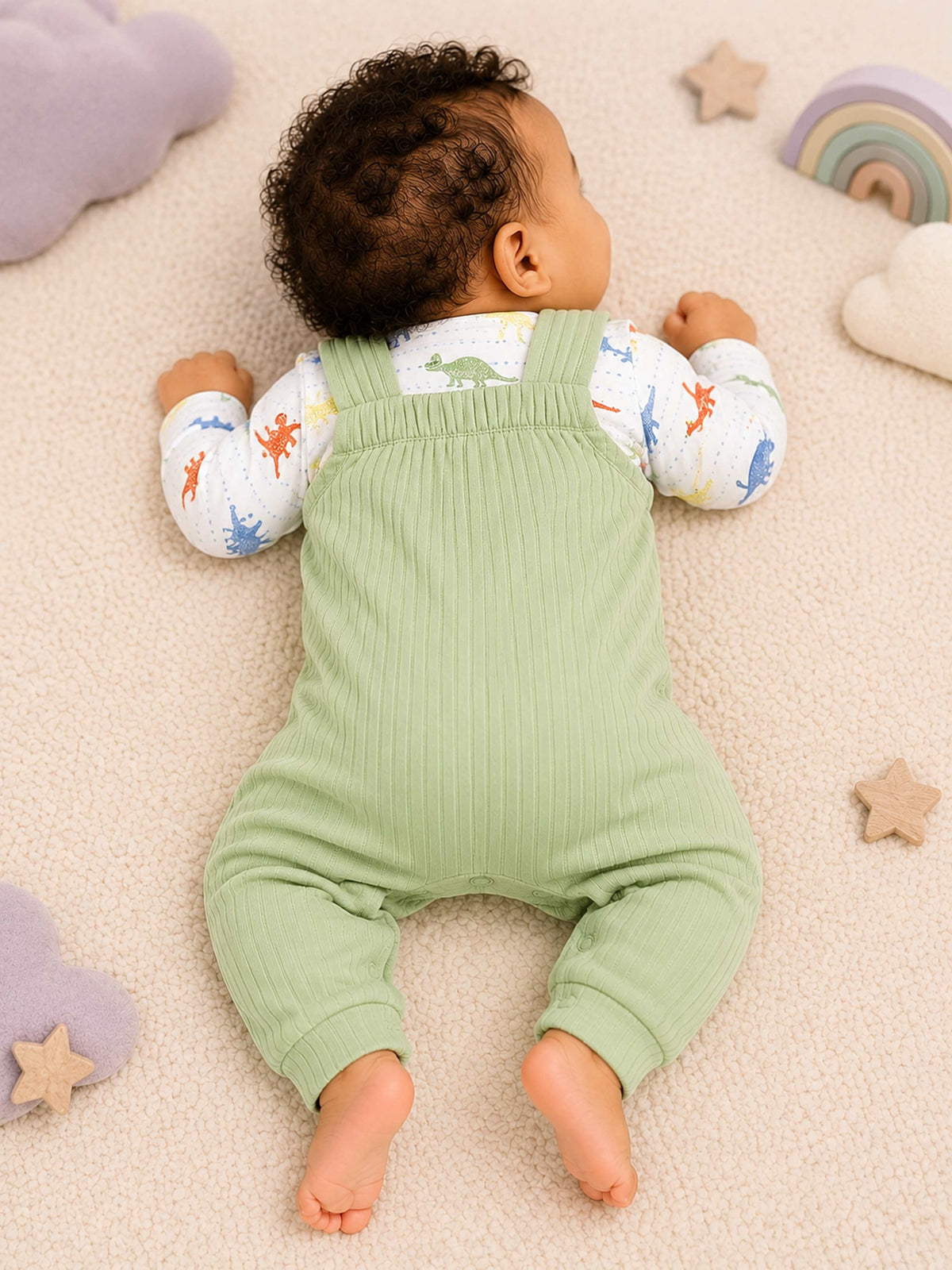 Niki Nova Baby Dungaree Set Soft Ribbed for Baby Boys & Girls