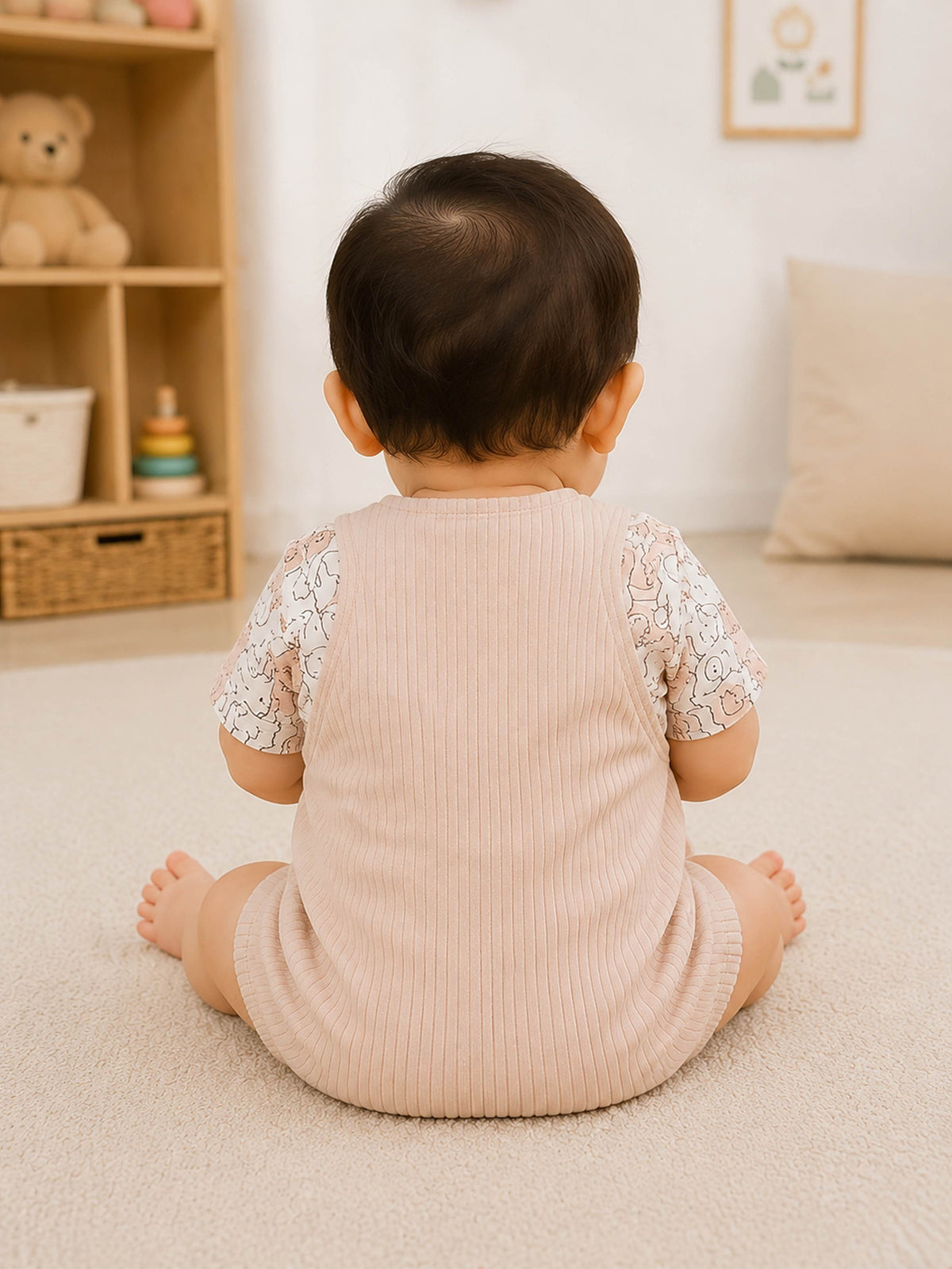 Niki Nova Baby Bodysuit & Bubble Shorts Set Soft Cotton Unisex