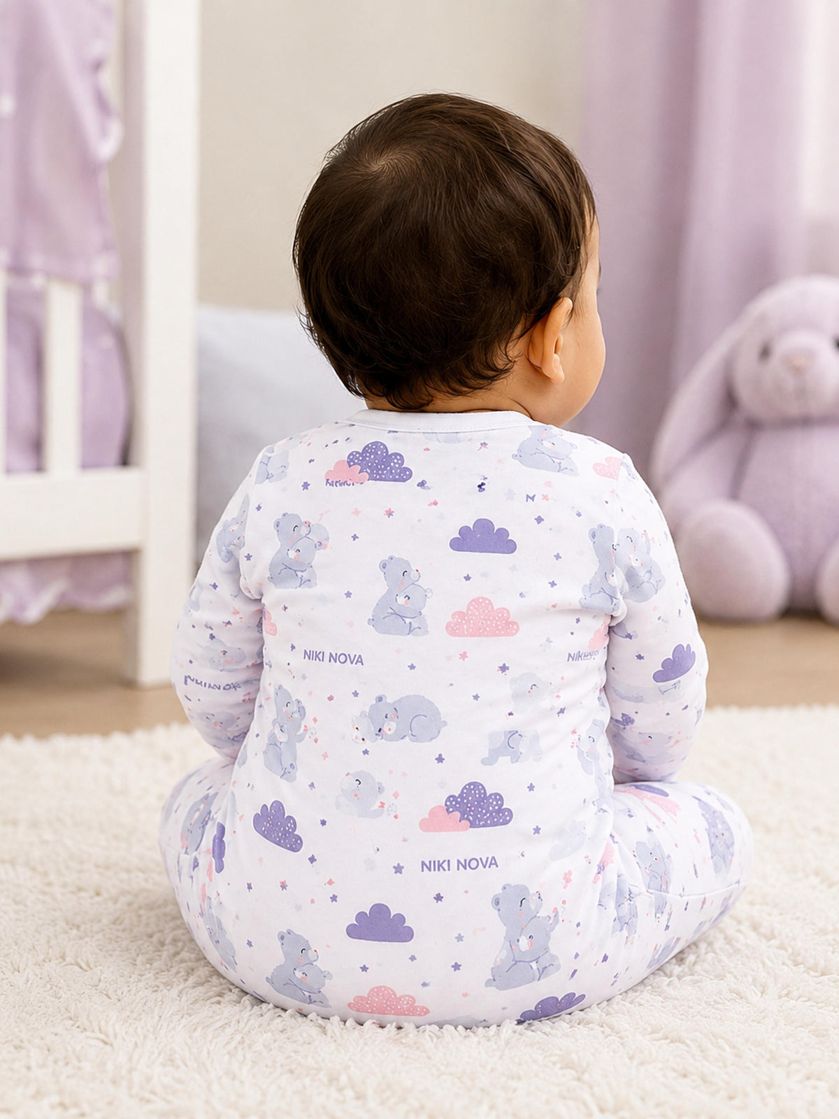 Niki Nova Baby Zip Sleepsuit Soft Cotton for Baby Boys & Girls