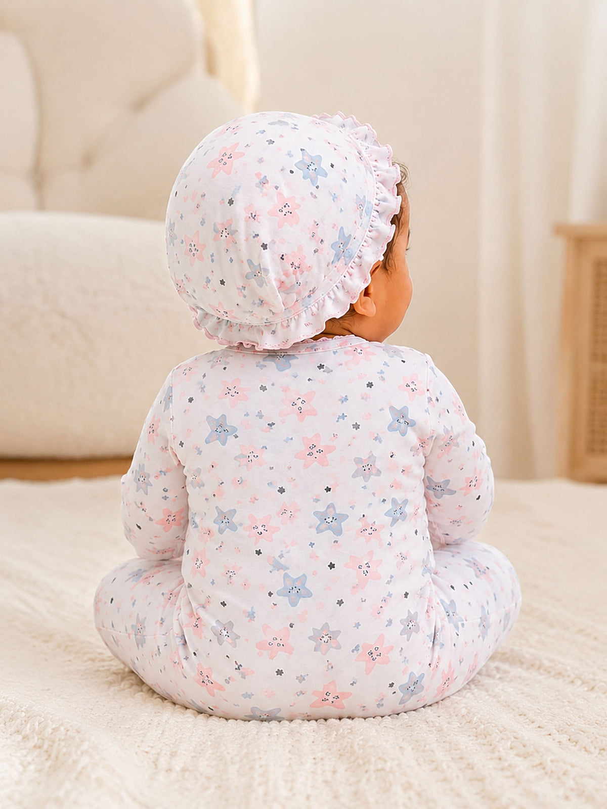 Niki Nova Baby Girls Footed Sleepsuit Soft Cotton Side Snap