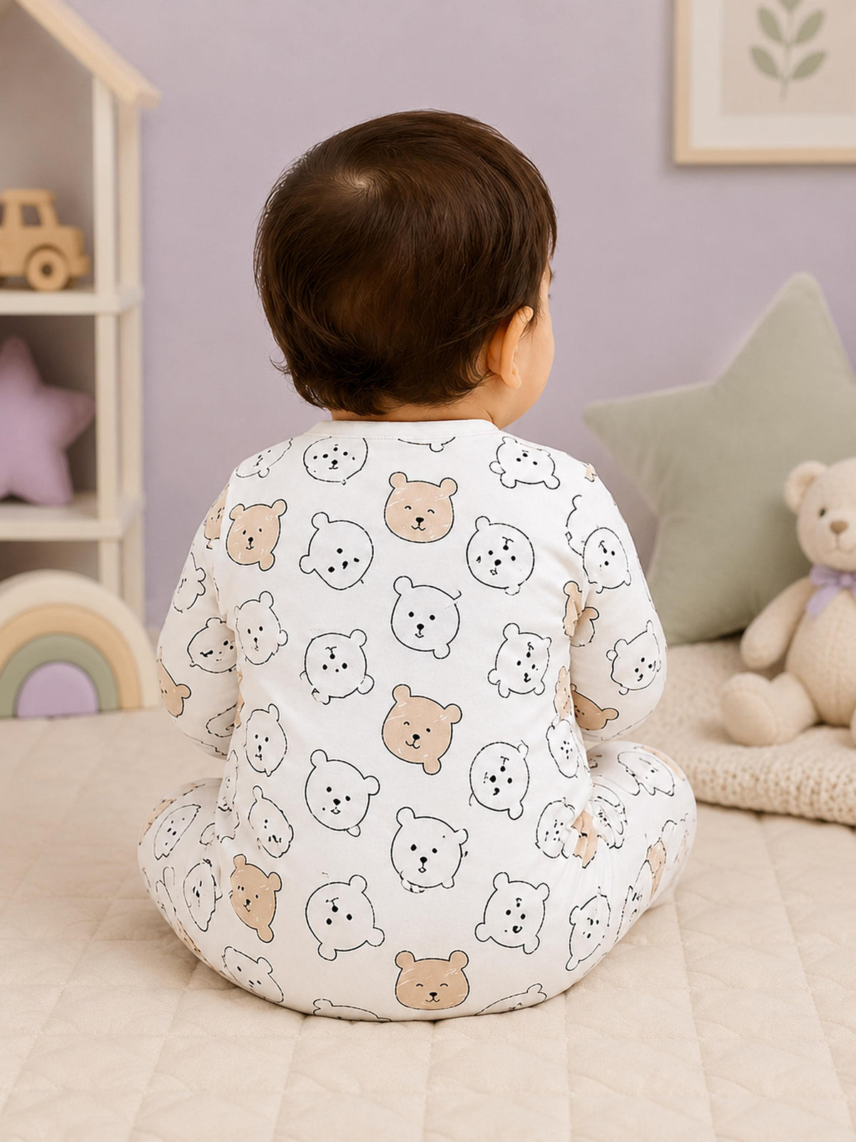 Niki Nova Baby Zip Sleepsuit Soft Cotton for Baby Boys & Girls