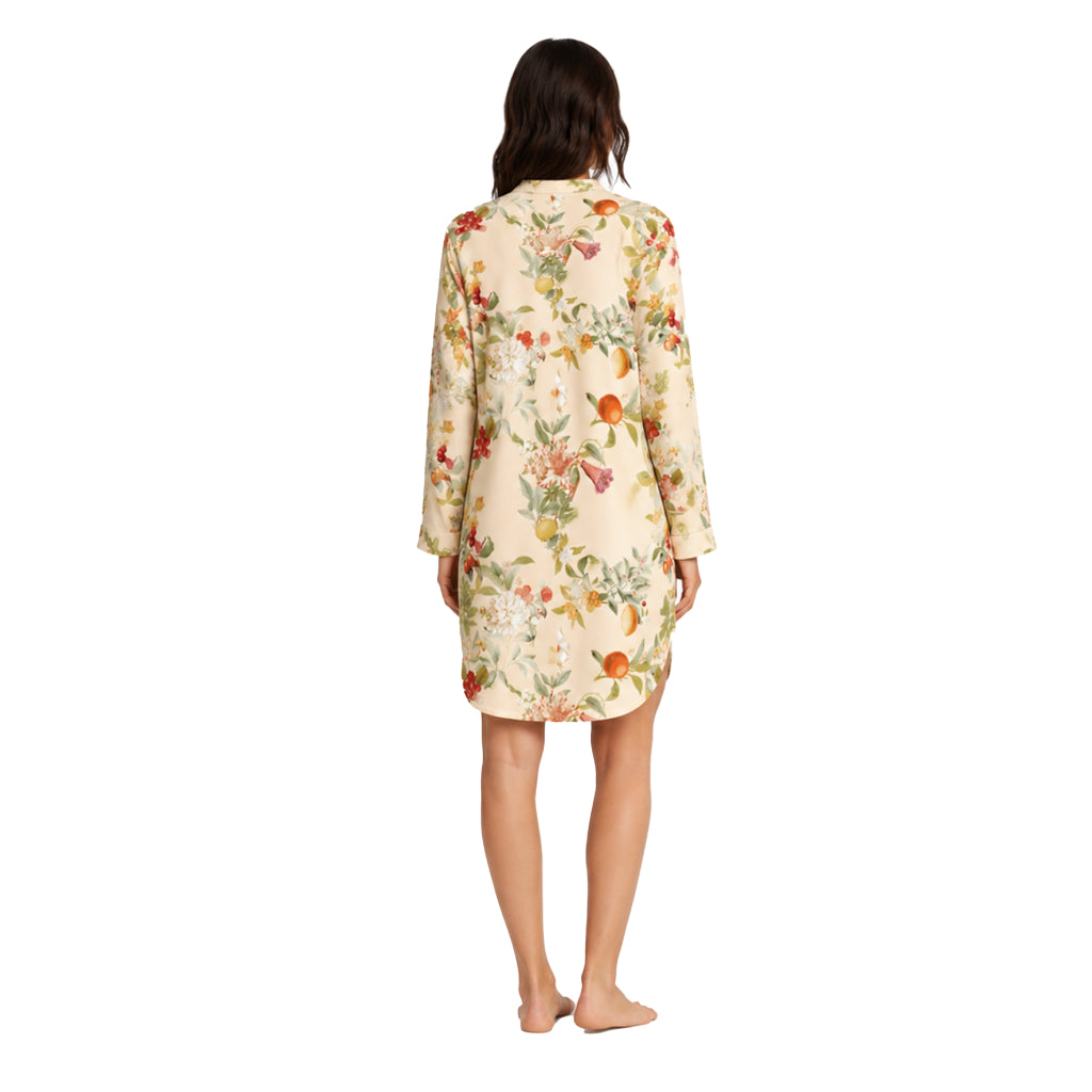 Contemporary Naturewear Sleepwear Shirt Dress for Women | Premium Botanical Print Lounge & Nightwear | Soft, Breathable, Relaxed Fit Sleep Dress