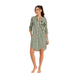 Contemporary Naturewear Sleepwear Shirt Dress for Women | Premium Botanical Print Lounge & Nightwear | Soft, Breathable, Relaxed Fit Sleep Dress