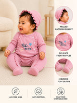 Niki Nova Baby Girls Footed Sleepsuit Soft Cotton Side Snap