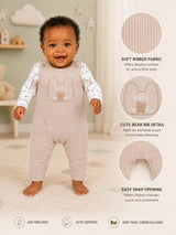 Niki Nova Baby Dungaree Set Soft Ribbed for Baby Boys & Girls