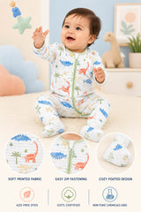 Niki Nova Baby Zip Sleepsuit Soft Cotton for Baby Boys & Girls
