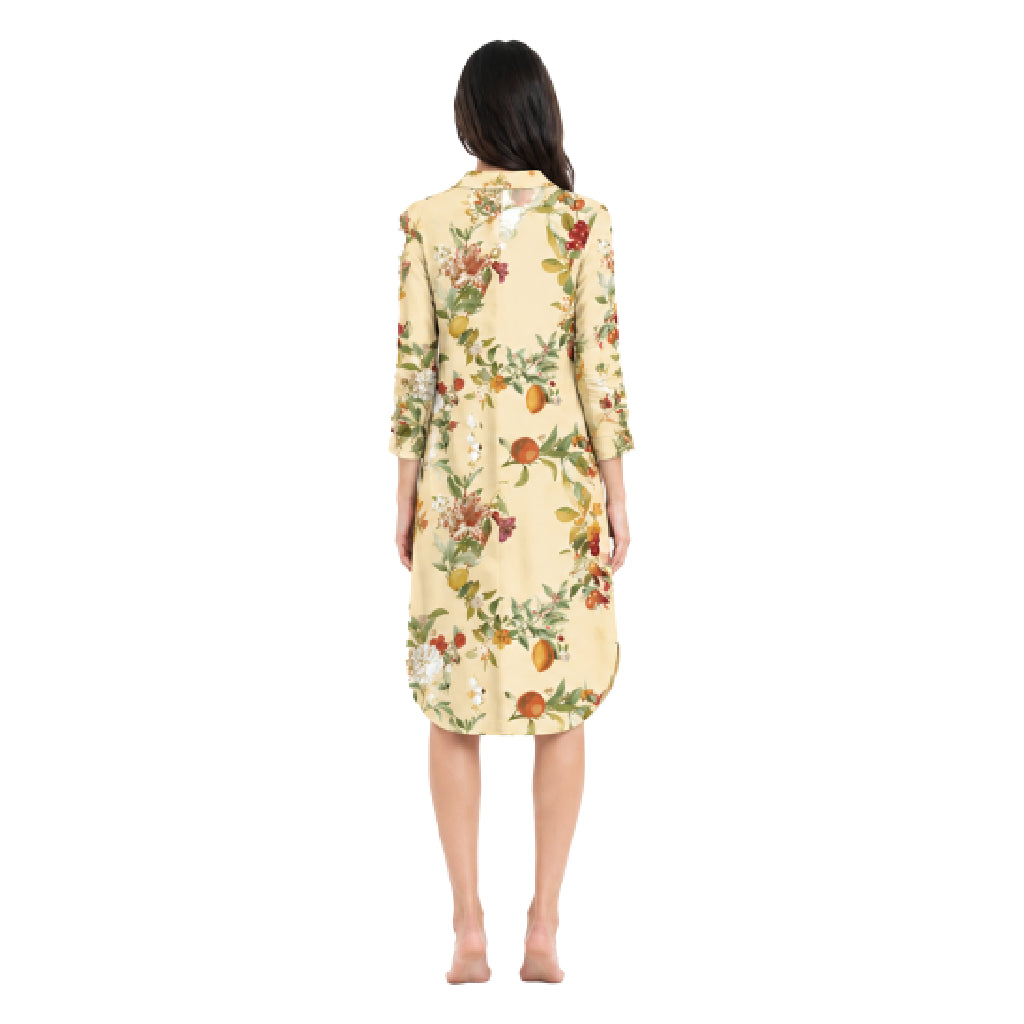 Natural Edit Capsules Sleep Shirt Dress for Women | Premium Botanical Print Nightwear | Ultra-Soft Relaxed Fit Sleepwear