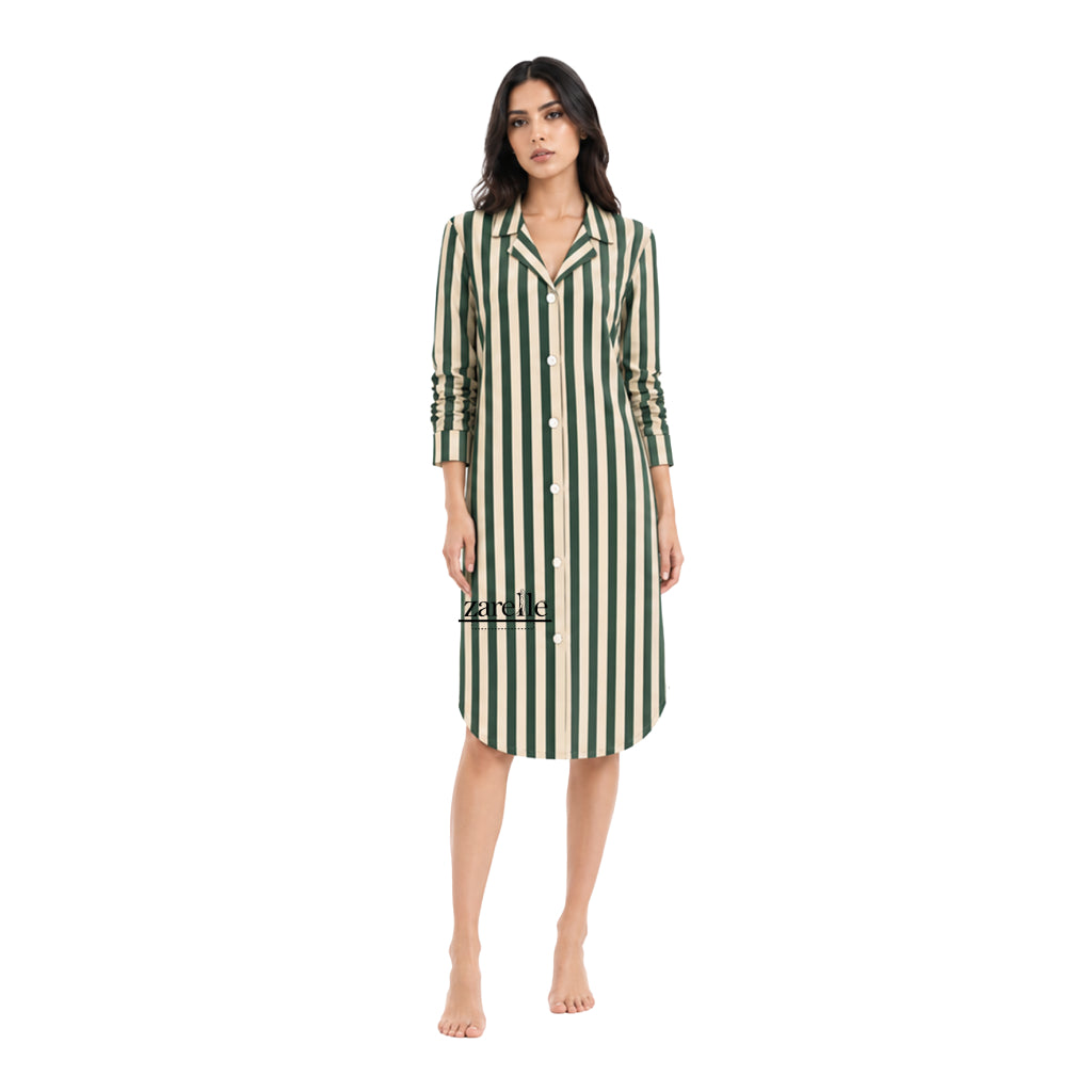 Natural Edit Capsules Sleep Shirt Dress for Women | Premium Botanical Print Nightwear | Ultra-Soft Relaxed Fit Sleepwear