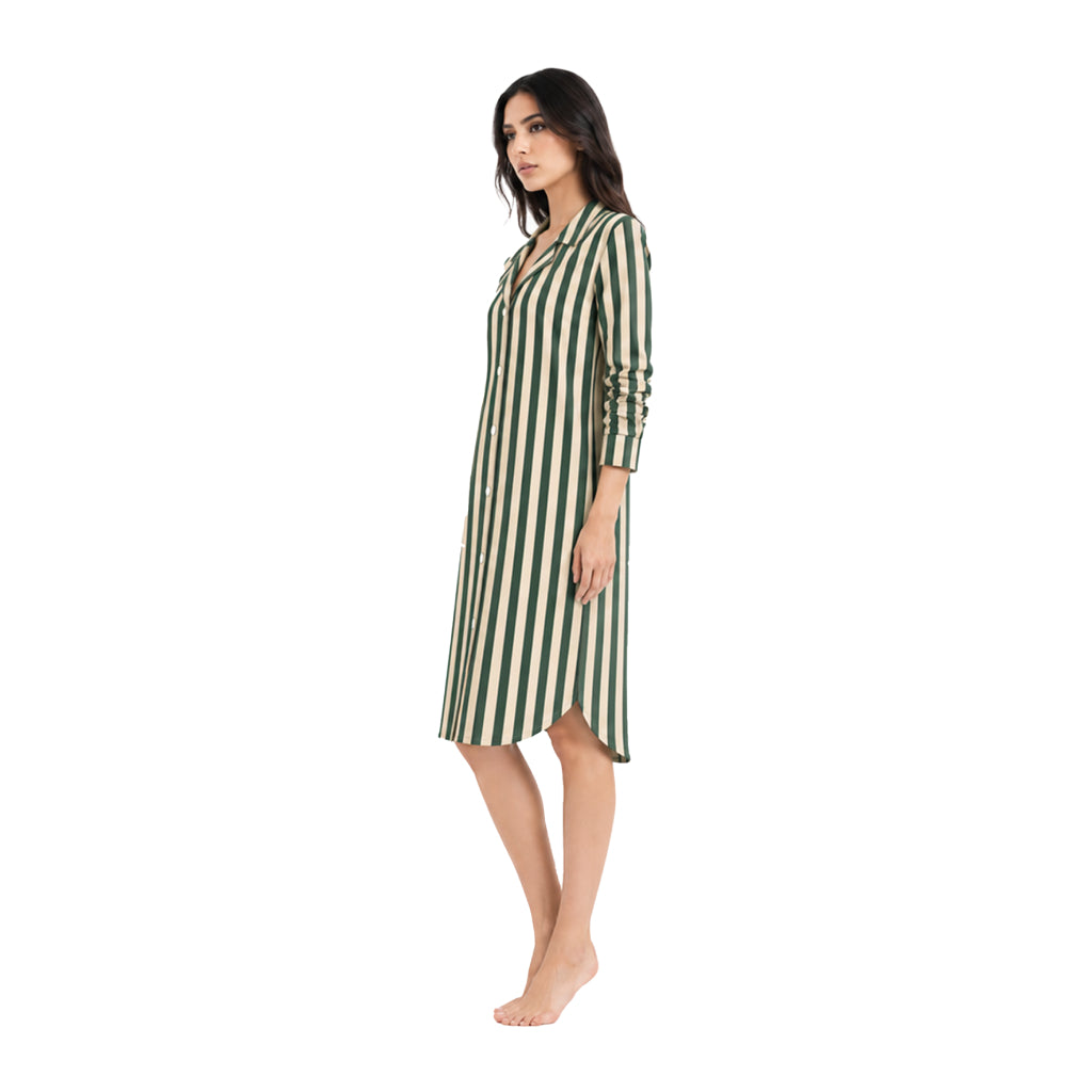Natural Edit Capsules Sleep Shirt Dress for Women | Premium Botanical Print Nightwear | Ultra-Soft Relaxed Fit Sleepwear