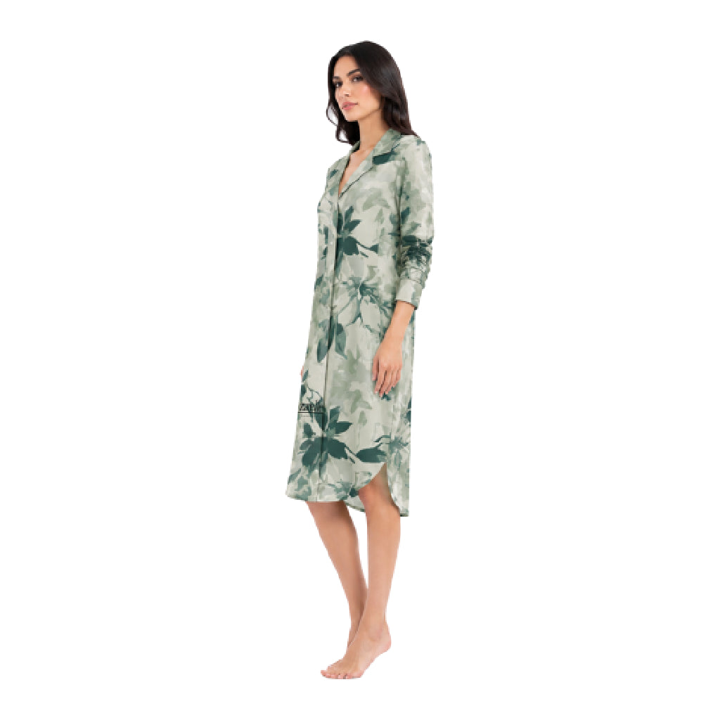 Natural Edit Capsules Sleep Shirt Dress for Women | Premium Botanical Print Nightwear | Ultra-Soft Relaxed Fit Sleepwear