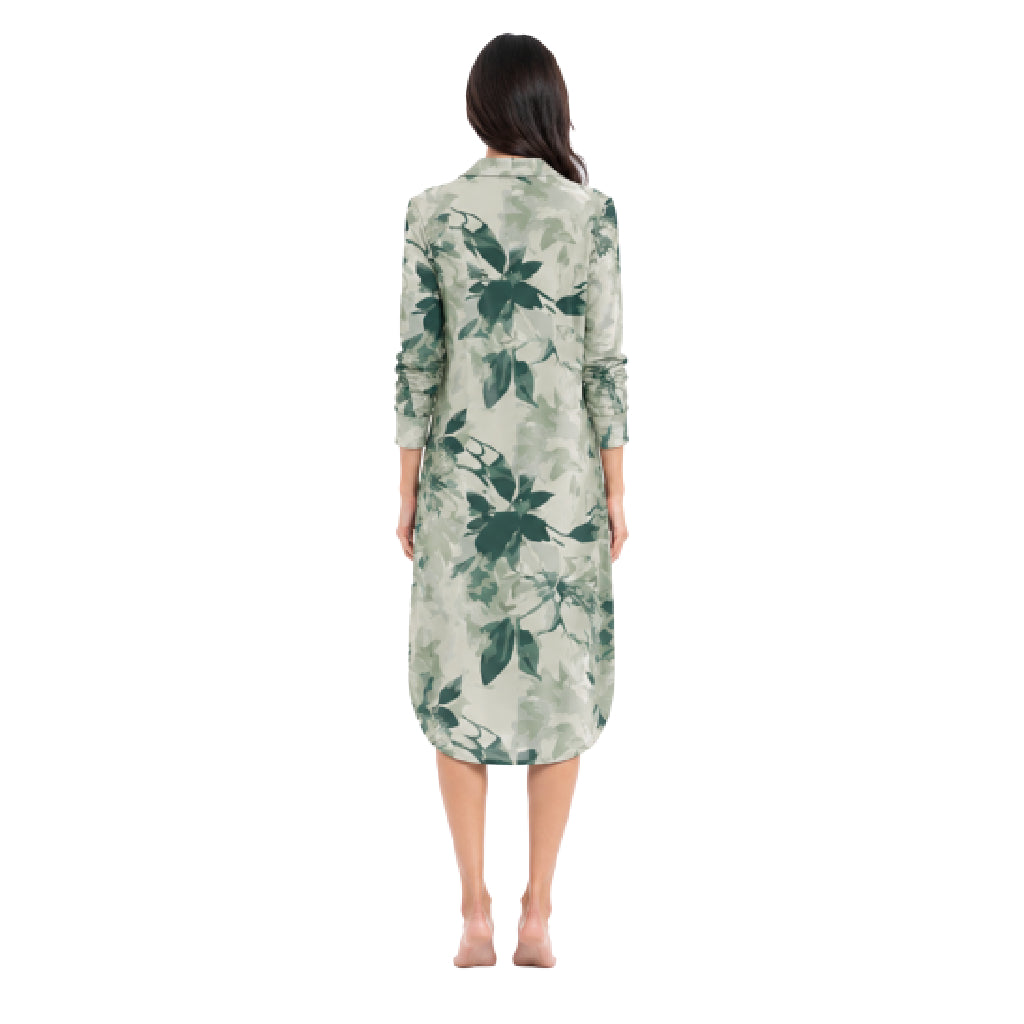 Natural Edit Capsules Sleep Shirt Dress for Women | Premium Botanical Print Nightwear | Ultra-Soft Relaxed Fit Sleepwear
