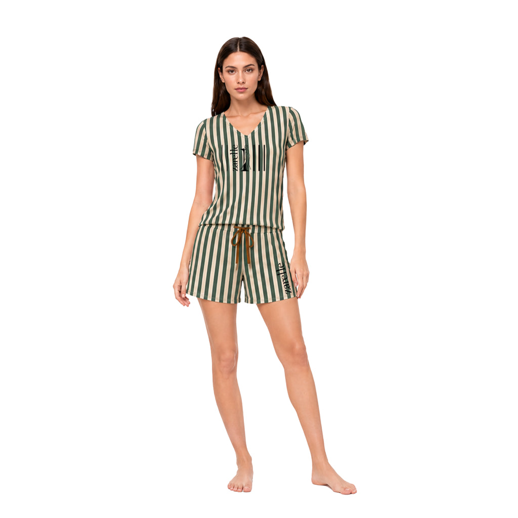 Classic Lounge Co-Ord Set for Women | Premium Soft Sleepwear & Loungewear Set | Botanical Print Nightwear with Relaxed Fit Shorts