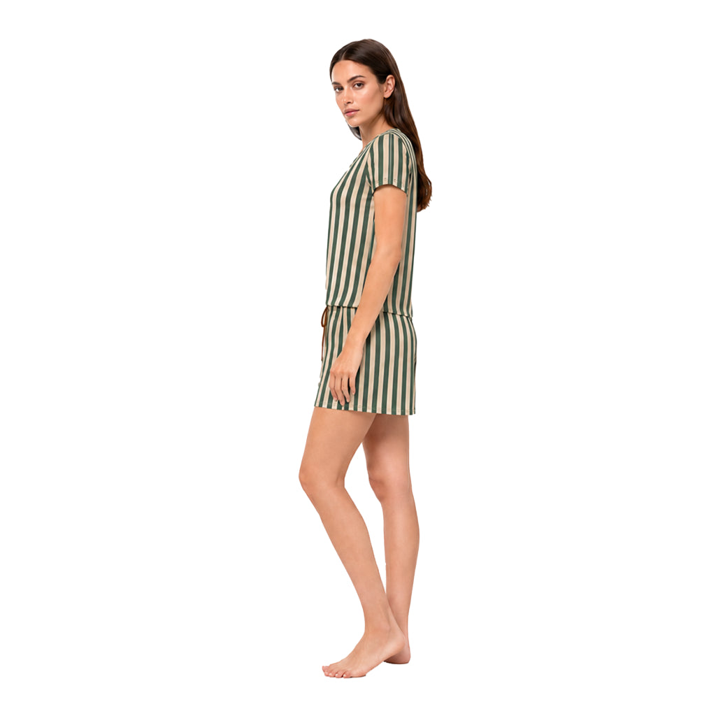 Classic Lounge Co-Ord Set for Women | Premium Soft Sleepwear & Loungewear Set | Botanical Print Nightwear with Relaxed Fit Shorts