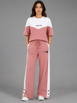 Zarelle Women's Cotton Top and Wide-Leg Trouser Co-Ord Set