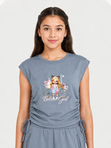 Belina Girl Girl's Cotton Regular Fit Top & Shorts Co-ord Set