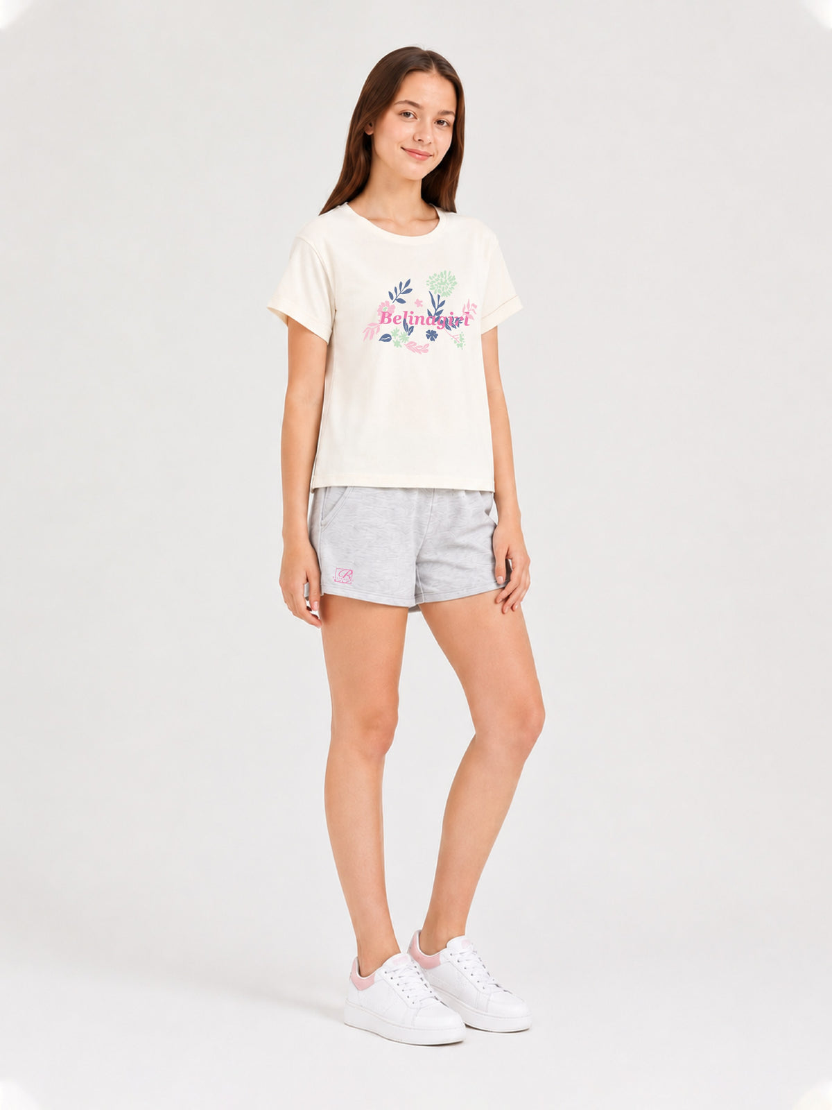 Belina Girl Girl's Cotton Regular Fit T-Shirt & Shorts Co-ord Set