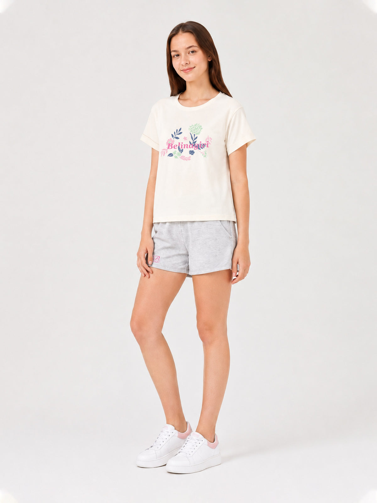 Belina Girl Girl's Cotton Regular Fit T-Shirt & Shorts Co-ord Set