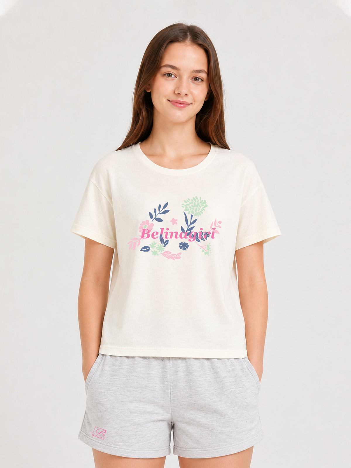 Belina Girl Girl's Cotton Regular Fit T-Shirt & Shorts Co-ord Set