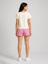 Belina Girl Girl's Cotton Relaxed Fit T-Shirt & Pink Shorts Co-ord Set