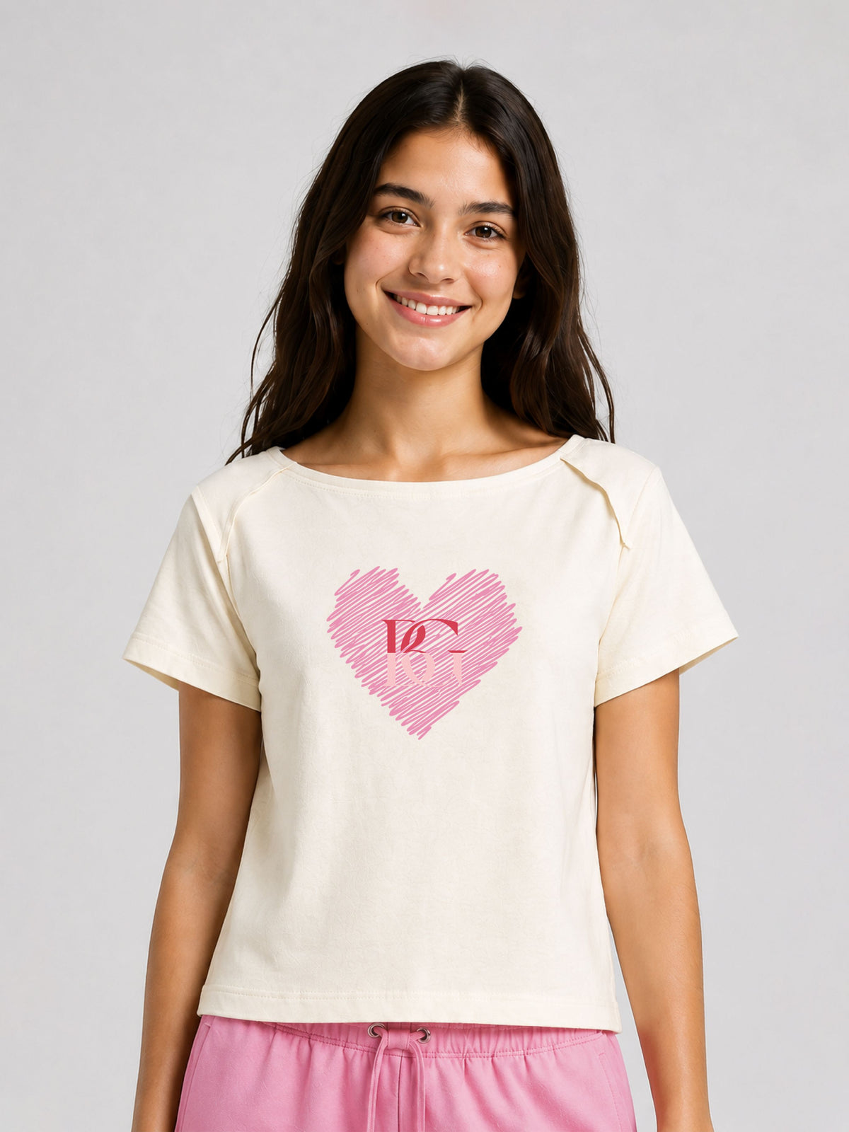 Belina Girl Girl's Cotton Relaxed Fit T-Shirt & Pink Shorts Co-ord Set