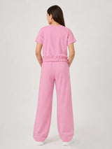 Belina Girl Girl's Cotton Relaxed Fit T-Shirt & Wide Leg Pants Co-ord Set