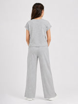Belina Girl Girl's Cotton Relaxed Fit T-Shirt & Wide Leg Pants Co-ord Set